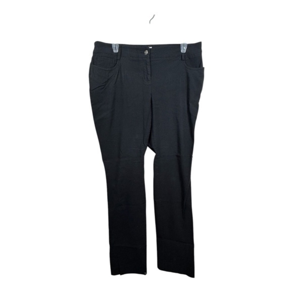 Rickis Womens 5 Pocket Slim Pants Size 12 Rayon Stretch Classic Minimalist Black